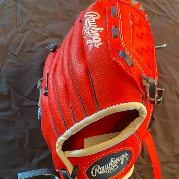 Rawlings Red and Navy Youth Baseball Glove - Picture 6 of 8